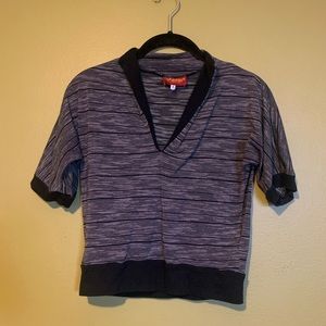 Freddies of pinewood black grey retro top large